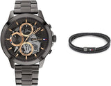 Shop Authentic Tommy Hilfiger Henry Chronograph Grey Dial Grey Steel Strap Watch For Men - 1710479 - Luxxuri