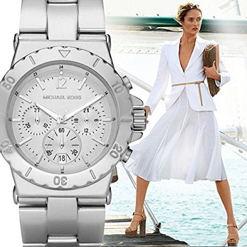 Michael Kors Dylan Silver Dial Silver Steel Strap Watch for Women - MK5312