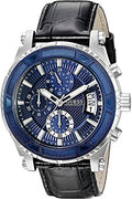  Shop Authentic Guess Pinnacle Chronograph Quartz Blue Dial Black Leather Strap Watch For Men - W0673G4 - Luxxuri
