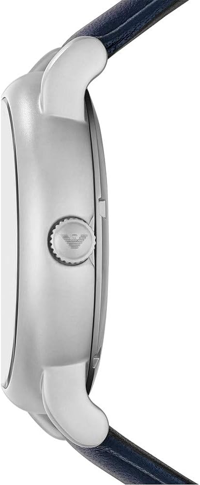 Emporio Armani Luigi Automatic Blue Dial Blue Leather Strap Watch For Men - AR60030