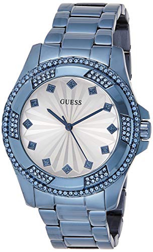  Shop Authentic Guess Pinwheel Analog Silver Dial Blue Steel Strap Watch for Women - W0702L1 - Luxxuri