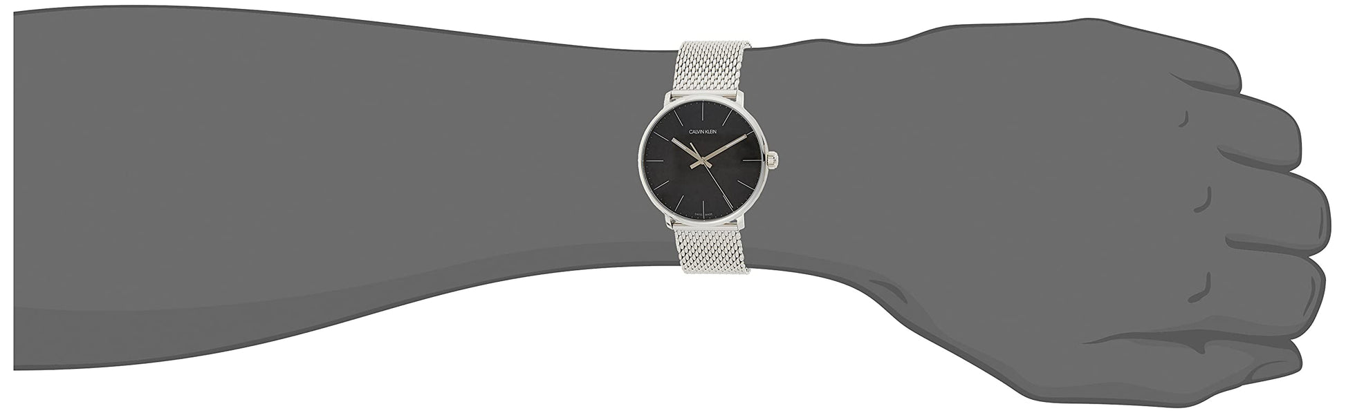  Shop Authentic Calvin Klein High Noon Black Dial Silver Mesh Bracelet Watch for Men - K8M21121 - Luxxuri