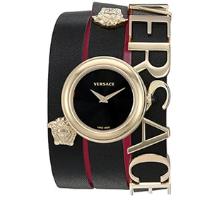  Shop Authentic Versace V-Flare Quartz Black Dial Black Leather Strap Watch for Women - VEBN00218 - Luxxuri