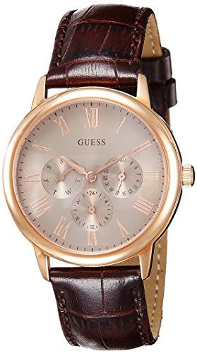  Shop Authentic Guess Wafer Quartz Beige Dial Brown Leather Strap Watch For Men - W0496G1 - Luxxuri
