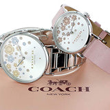 Coach Perry Silver Dial Pink Leather Strap Watch For Women - 14503325