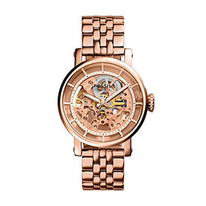  Shop Authentic Fossil Boyfriend Automatic Skeleton Rose Gold Dial Rose Gold Steel Strap Watch for Women - ME3065 - Luxxuri