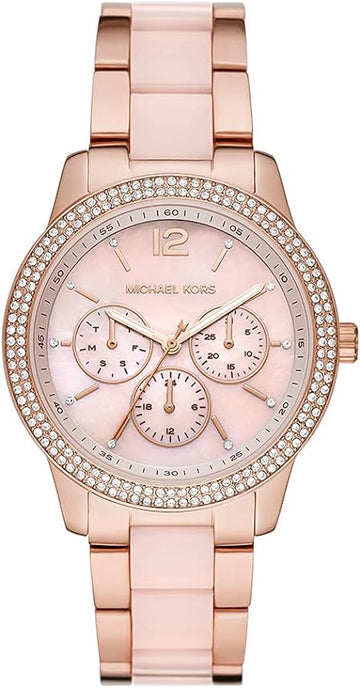  Shop Authentic Michael Kors Tibby Chronograph Rose Gold Dial Two Tone Steel Strap Watch For Women - MK6828 - Luxxuri