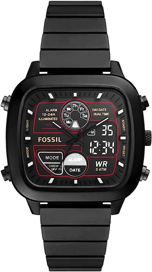  Shop Authentic Fossil Retro Analog-Digital Black Dial Black Steel Strap Watch for Men - FS5891 - Luxxuri