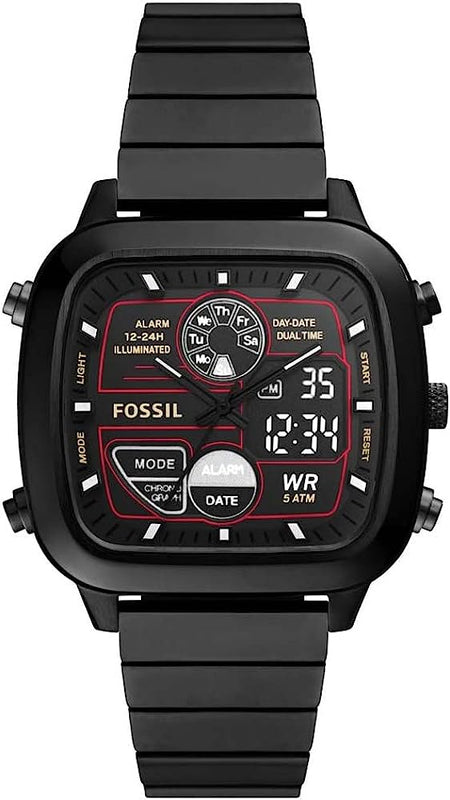  Shop Authentic Fossil Retro Analog-Digital Black Dial Black Steel Strap Watch for Men - FS5891 - Luxxuri