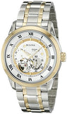  Shop Authentic Bulova BVA Skeleton Silver Dial Two Tone Steel Strap Watch for Men - 98A230 - Luxxuri