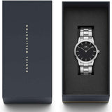  Shop Authentic Daniel Wellington Iconic Link Black Dial Silver Steel Strap Watch for Women - DW00100204 - Luxxuri