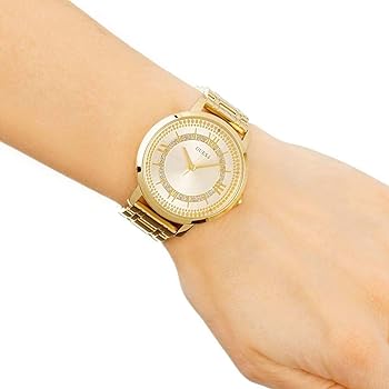  Shop Authentic Guess Montauk Gold Dial Gold Steel Strap Watch for Women - W0933L2 - Luxxuri