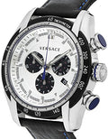  Shop Authentic Versace V-Ray Quartz Silver Dial Black Leather Strap Watch for Men - VDB010014 - Luxxuri