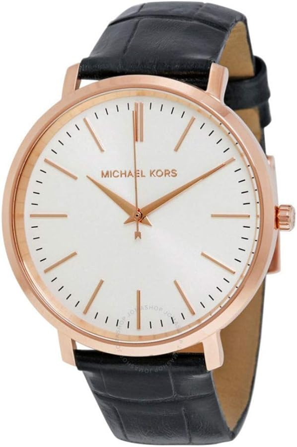  Shop Authentic Michael Kors Jaryn Quartz White Dial Black Leather Strap Watch For Women - MK2472 - Luxxuri