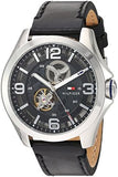  Shop Authentic Tommy Hilfiger Bruce Analog Black Dial Black Leather Strap Watch for Men - 1791279 - Luxxuri