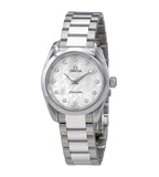 Shop Authentic Omega Seamaster Aqua Terra Quartz Diamonds Mother of Pearl Dial Silver Steel Strap Watch for Women - 220.10.28.60.55.001 - Luxxuri
