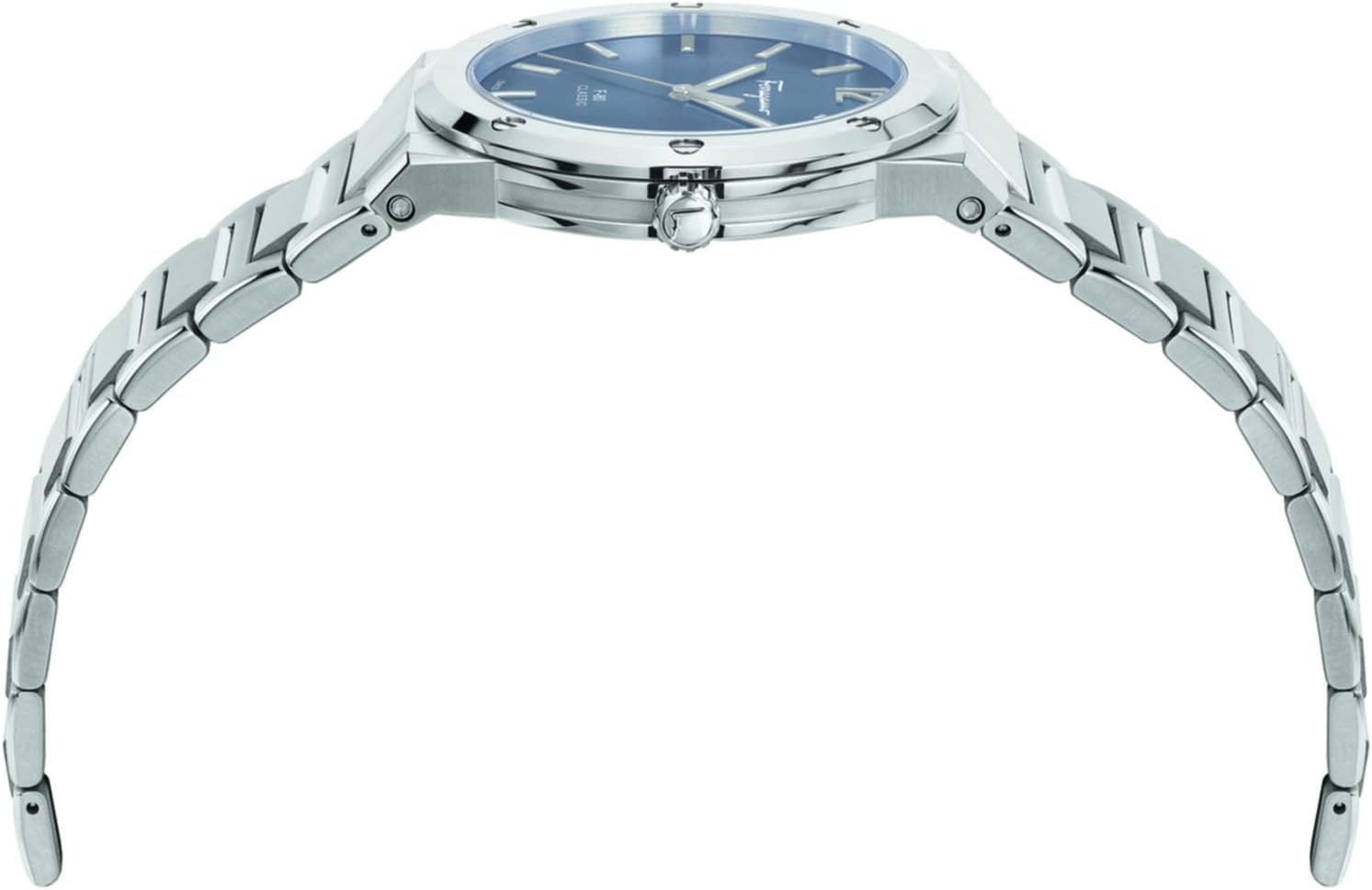  Shop Authentic Salvatore Ferragamo F-80 Classic Blue Dial Silver Steel Strap Watch for Men - SFDT01320 - Luxxuri