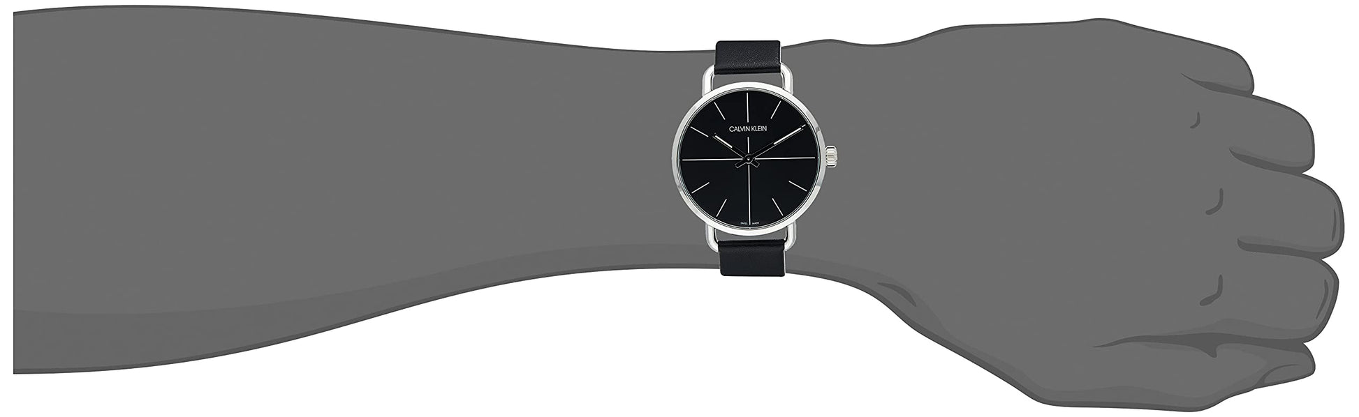  Shop Authentic Calvin Klein Evan Black Dial Black Leather Strap Watch for Men - K7B211CZ - Luxxuri