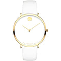 Movado 70th Anniversary Limited Edition White Dial White Leather Strap Watch For Women - 0607138