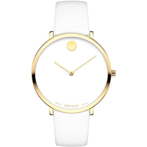  Shop Authentic Movado 70th Anniversary Limited Edition White Dial White Leather Strap Watch For Women - 0607138 - Luxxuri
