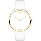  Shop Authentic Movado 70th Anniversary Limited Edition White Dial White Leather Strap Watch For Women - 0607138 - Luxxuri