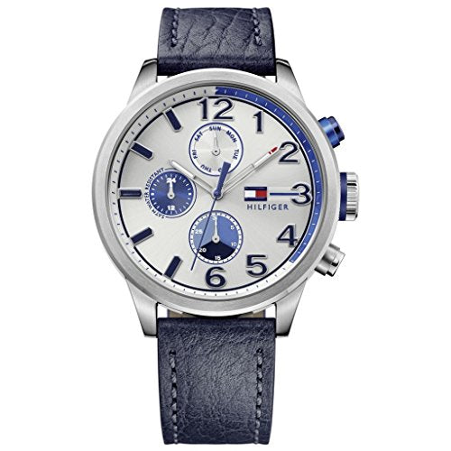  Shop Authentic Tommy Hilfiger Jackson Silver Dial Black Leather Strap Watch for Men - 1791240 - Luxxuri