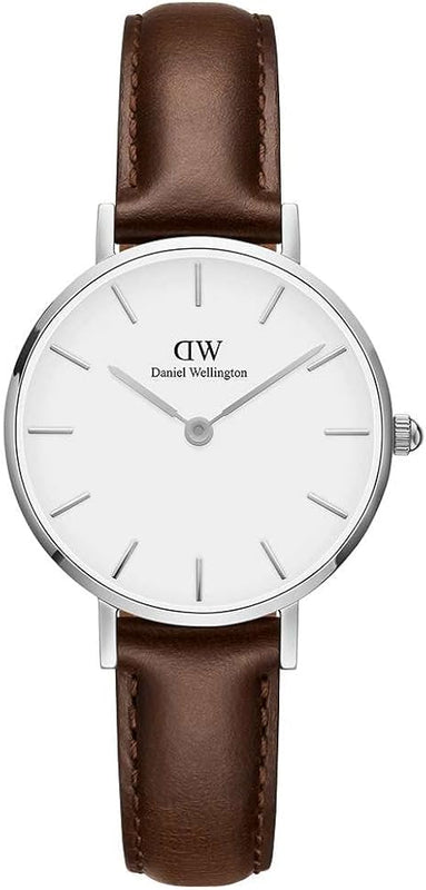  Shop Authentic Daniel Wellington Classic Petite White Dial Brown Leather Strap Watch For Women - DW00100239 - Luxxuri