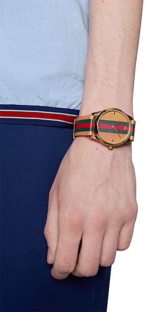  Shop Authentic Gucci G Timeless Quartz Brown Dial Brown Leather Strap Unisex Watch - YA1264077 - Luxxuri