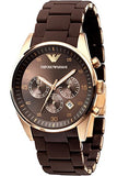  Shop Authentic Emporio Armani Sportivo Chronograph Brown Dial Brown Silicone Strap Watch For Men - AR5891 - Luxxuri