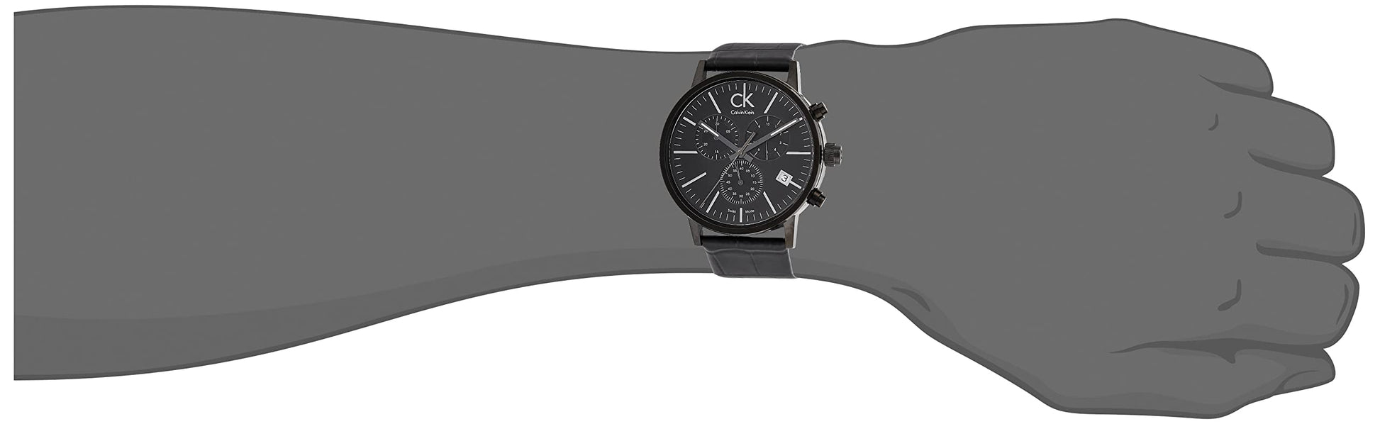  Shop Authentic Calvin Klein Post Minimal Chronograph Black Dial Black Leather Strap Watch for Men - K7627401 - Luxxuri