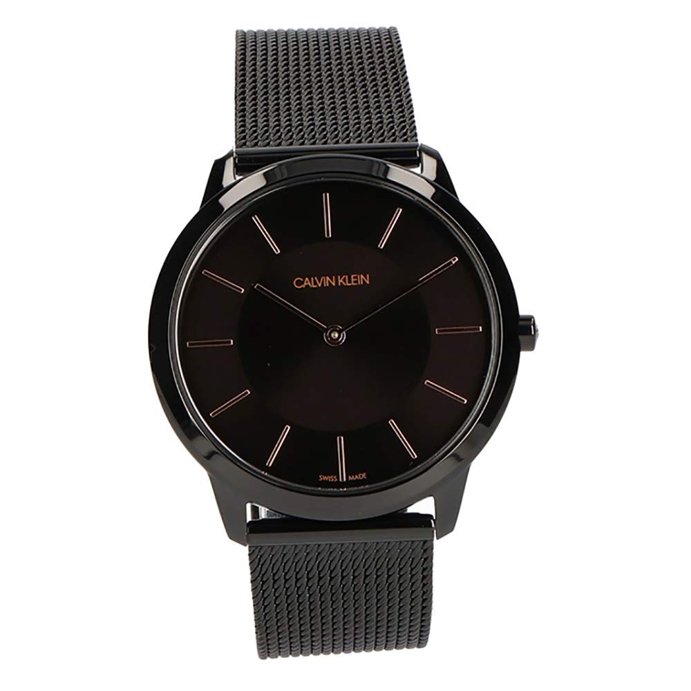  Shop Authentic Calvin Klein Minimal Black Dial Black Mesh Bracelet Watch for Men - K3M21421 - Luxxuri