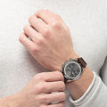  Shop Authentic Hugo Boss Grand Prix Grey Dial Brown Leather Strap Watch for Men -  1513476 - Luxxuri