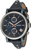  Shop Authentic Fossil Boyfriend Sport Chronograph Blue Dial Blue Leather Strap Watch for Women - ES4113 - Luxxuri