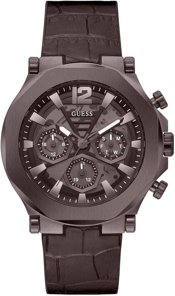  Shop Authentic Guess Edge Chronograph Brown Dial Brown Leather Strap Watch For Men - GW0492G2 - Luxxuri