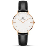  Shop Authentic Daniel Wellington Petite Sheffield White Dial Black Leather Strap Watch For Women - DW00100174 - Luxxuri