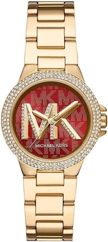  Shop Authentic Michael Kors Camille Analog Red Dial Gold Steel Strap Watch For Women - MK7196 - Luxxuri