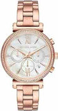  Shop Authentic Michael Kors Sofie Chronograph Mother of Pearl White Dial Rose Gold Steel Strap Watch For Women - MK6576 - Luxxuri