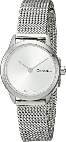  Shop Authentic Calvin Klein Minimal White Dial Silver Mesh Bracelet Watch for Women - K3M231Y6 - Luxxuri