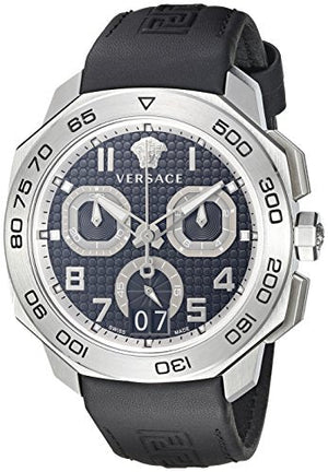  Shop Authentic Versace Dylos Analog Black Dial Black Leather Strap Watch for Men - VQC010015 - Luxxuri