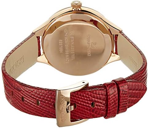  Shop Authentic Swarovski Lovely Crystals Analog White Dial Red Leather Strap Watch for Women - 5297584 - Luxxuri