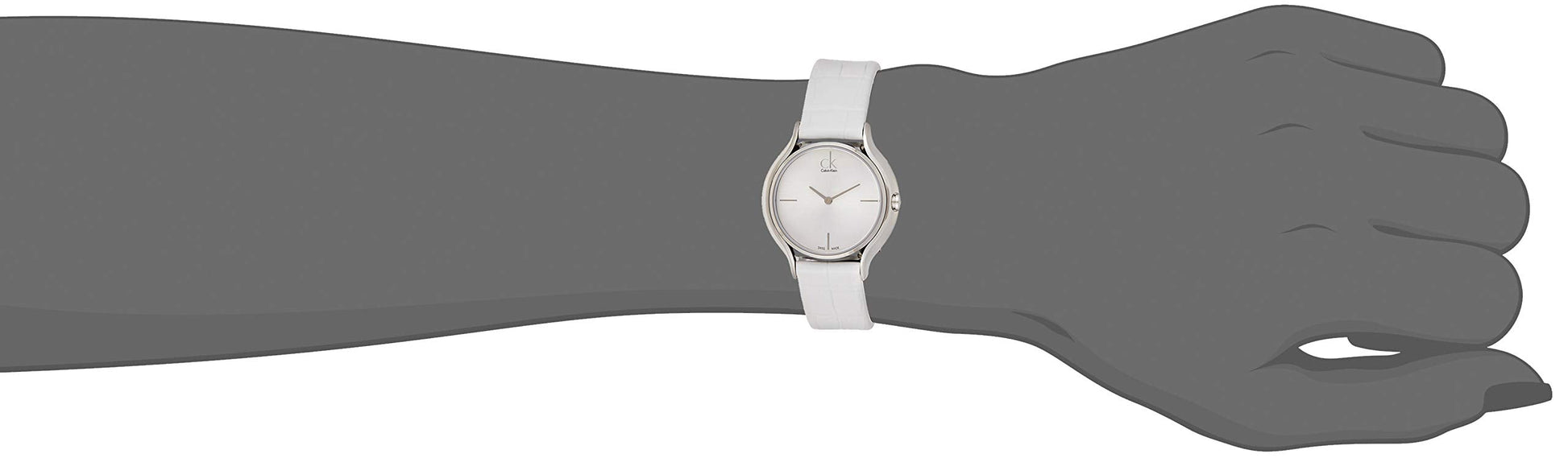  Shop Authentic Calvin Klein Skirt White Dial White Leather Strap Watch for Women - K2U231K6 - Luxxuri