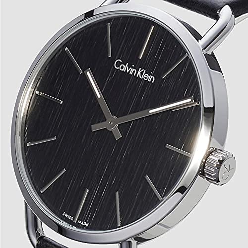  Shop Authentic Calvin Klein Even Black Dial Black Leather Strap Watch for Women - K7B211C1 - Luxxuri