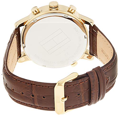  Shop Authentic Tommy Hilfiger Harrison White Dial Brown Leather Strap Watch for Men - 1790874 - Luxxuri