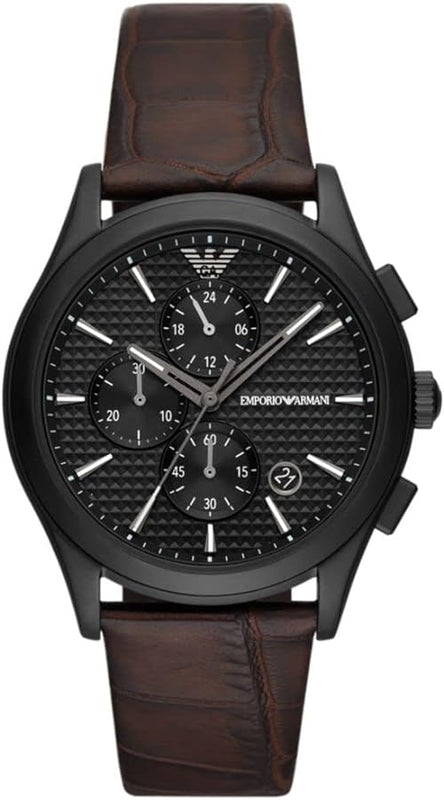  Shop Authentic Emporio Armani Paolo Chronograph Black Dial Brown Leather Strap Watch For Men - AR11549 - Luxxuri