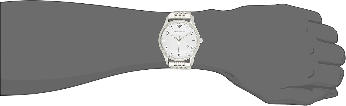  Shop Authentic Emporio Armani Classic Silver Dial Silver Steel Strap Watch For Men - AR1867 - Luxxuri