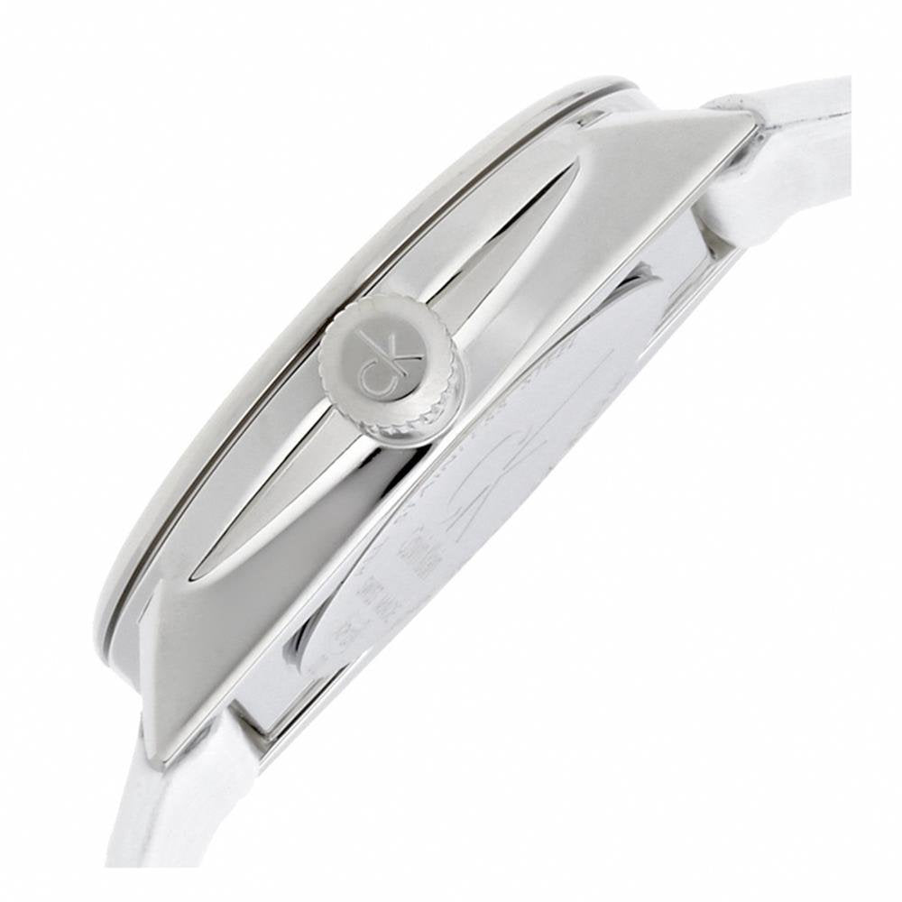  Shop Authentic Calvin Klein Accent Silver Dial White Leather Strap Watch for Women - K2Y231K6 - Luxxuri