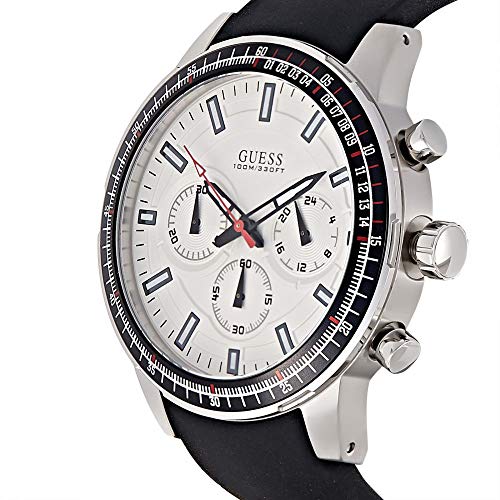  Shop Authentic Guess Fuel Multifunction White Dial Black Rubber Strap Watch for Men - W0802G1 - Luxxuri