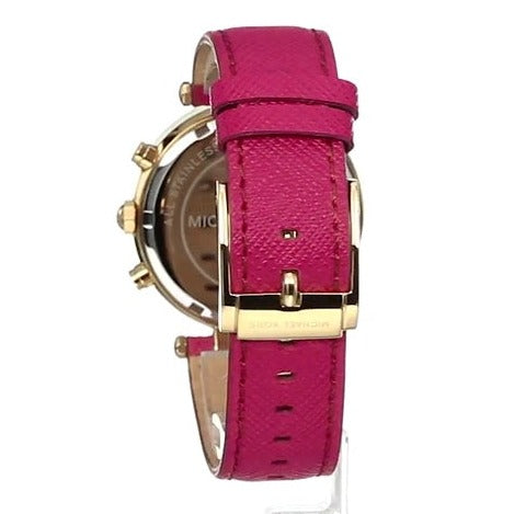  Shop Authentic Michael Kors Parker Chronograph White Dial Pink Leather Strap Watch for Women - MK2297 - Luxxuri