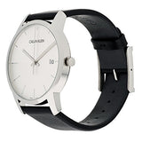  Shop Authentic Calvin Klein City White Dial Black Leather Strap Watch for Men - K2G2G1CD - Luxxuri