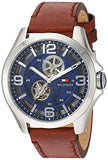  Shop Authentic Tommy Hilfiger Bruce Analog Blue Dial Brown Leather Strap Watch for Men - 1791278 - Luxxuri